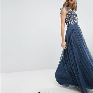Needle & Thread Maxi Dress with Embroidery and
Tulle Skirt